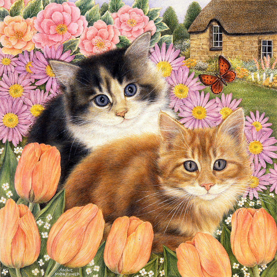 Springtime Pals Painting by Anne Mortimer