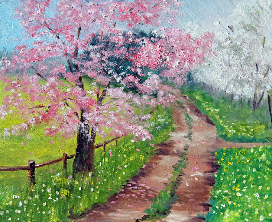 Spring Painting - Springtime Road by Meaghan Troup