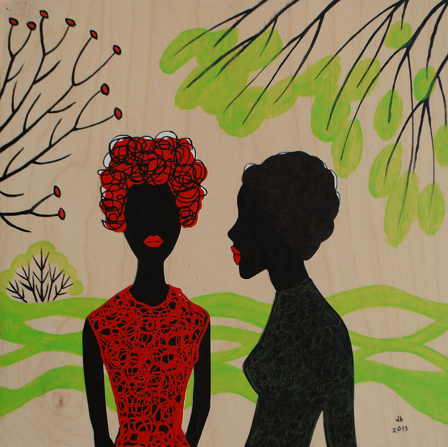 Springtime Sisters Mixed Media by Diana Blackwell