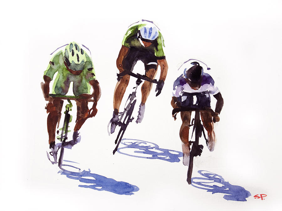Sprinters Effort Painting by Shirley  Peters