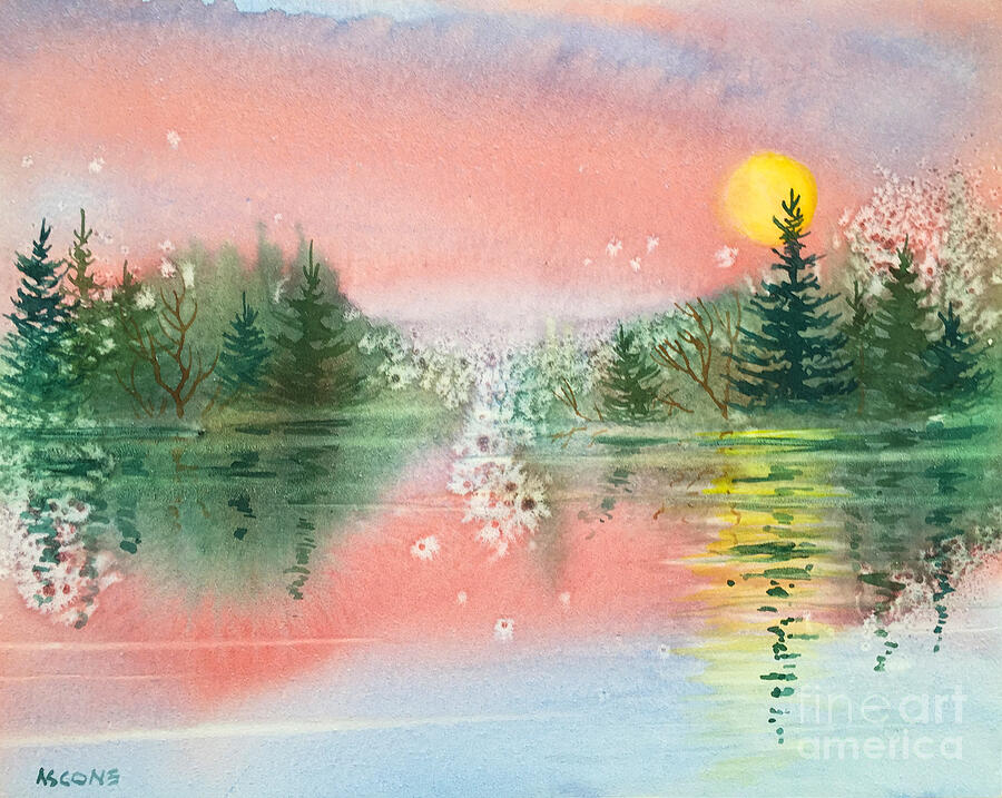Spruce Forest Painting by Teresa Ascone