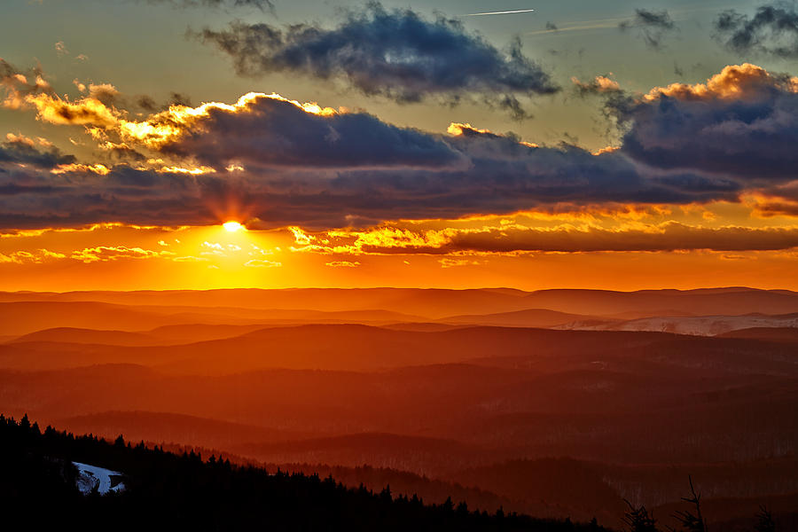 Sunset Photograph - Spruce Knob Sunset by Brian Simpson