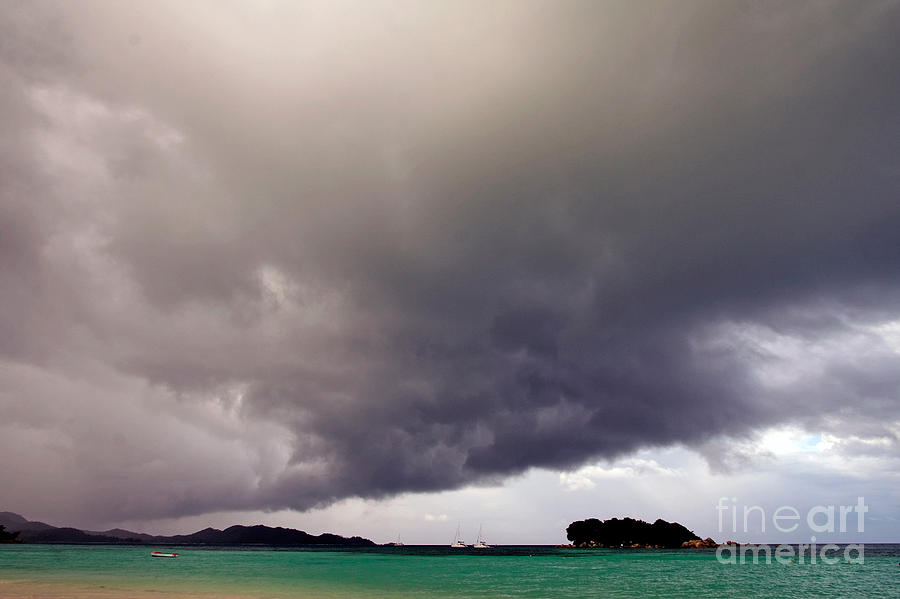 Nature Photograph - Squall Over The Bay, The Seychelles by Tim Holt
