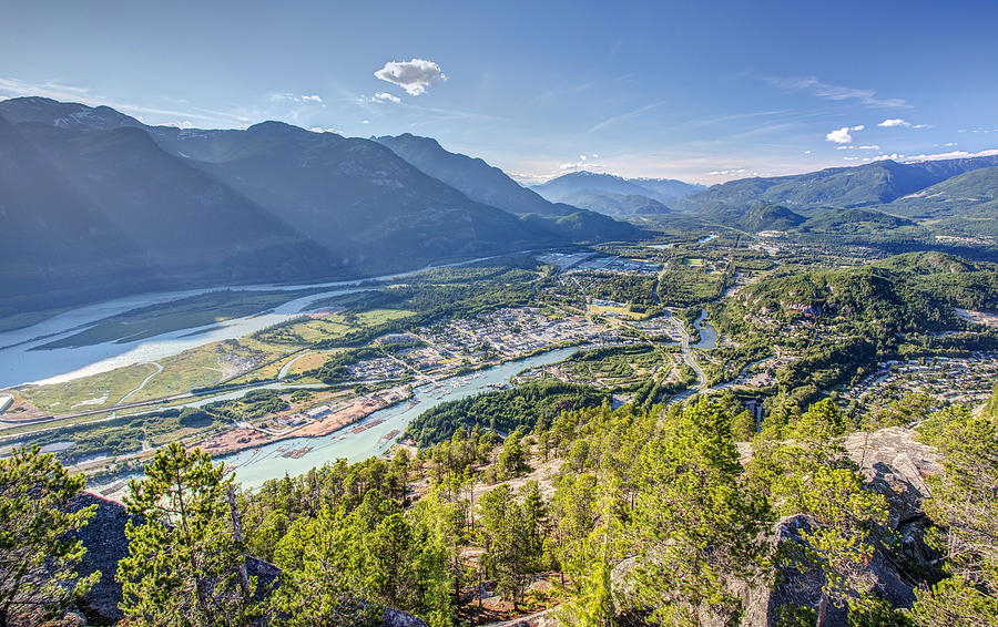 Squamish town from the summit of the Stawamus Chief Photograph by Pierre Leclerc Photography