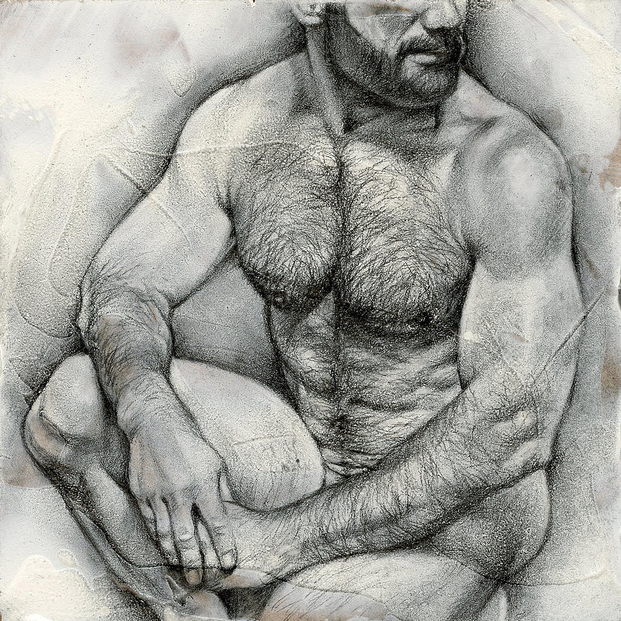 Nude Drawing - Square Composition 2 by Chris Lopez