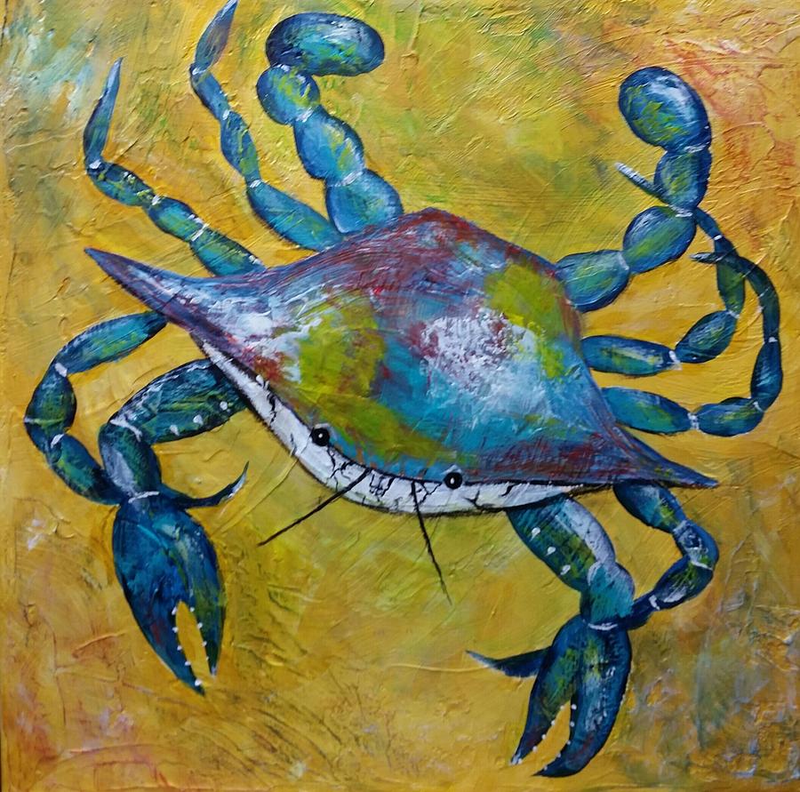 New Orleans Painting - Square Crab 2 by Connie Capone