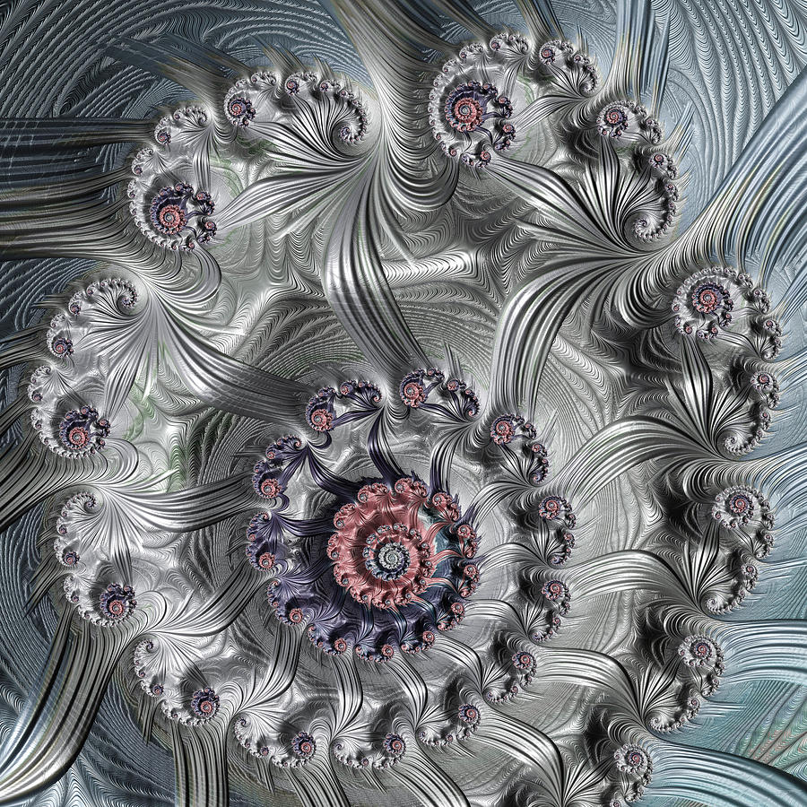 Abstract Digital Art - Square format abstract fractal spiral art by Matthias Hauser