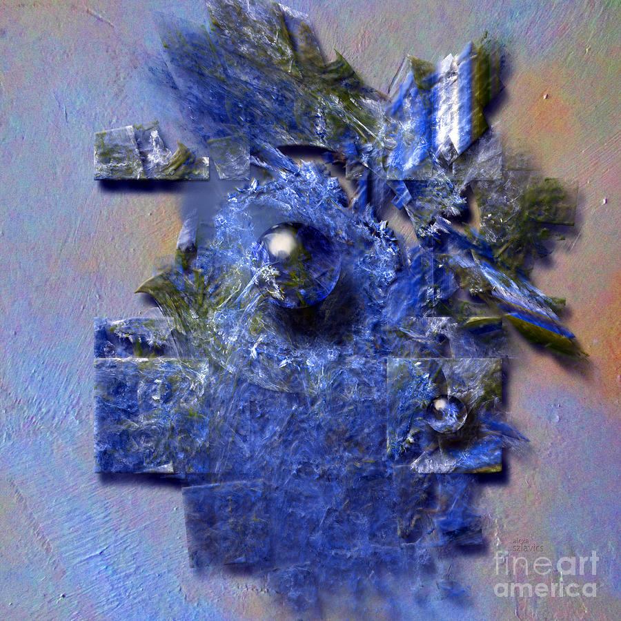Square in Blue Digital Art by Alexa Szlavics