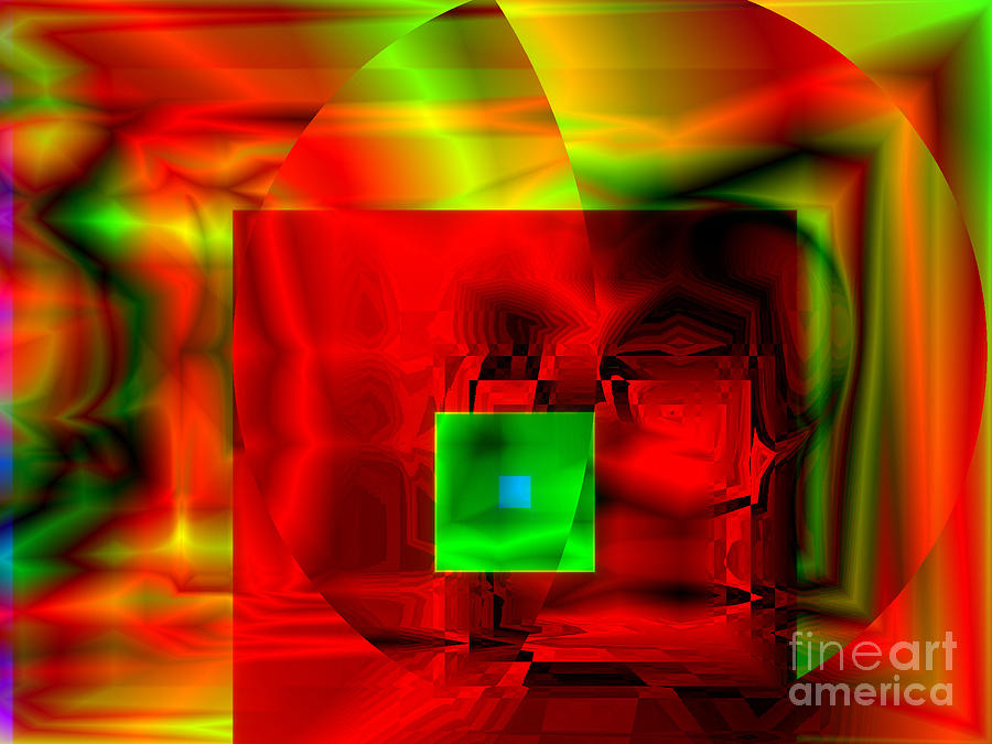 Abstract Digital Art - Red And Green by Kristi Kruse
