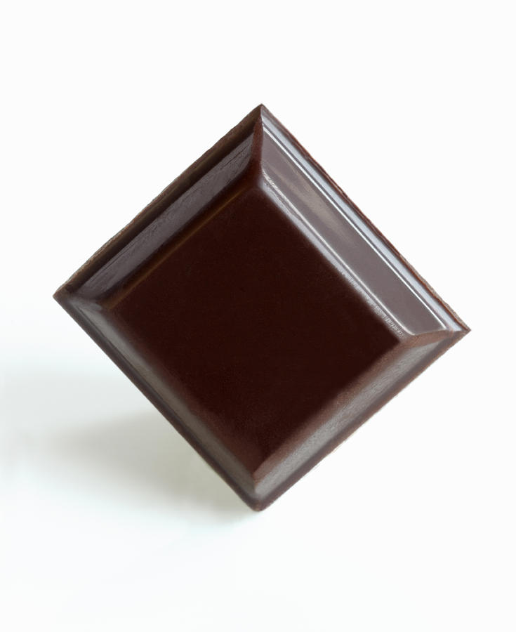Square of dark chocolate. Photograph by Rosemary Calvert