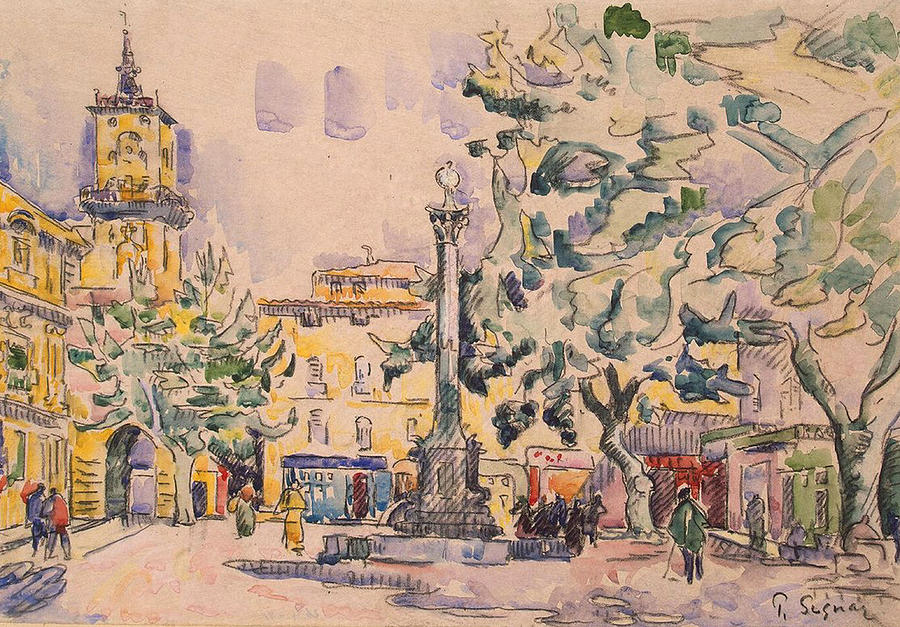 Square of the Hotel de Ville Painting by Paul Signac