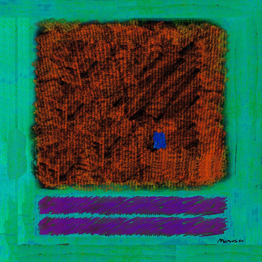 Square on Turquoise Painting by Dale Moses