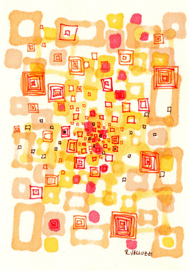 Abstract Drawing - Square passage by Regina Valluzzi