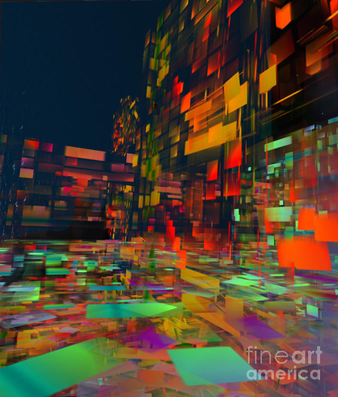 Squarecity1 Digital Art by Susanne Baumann
