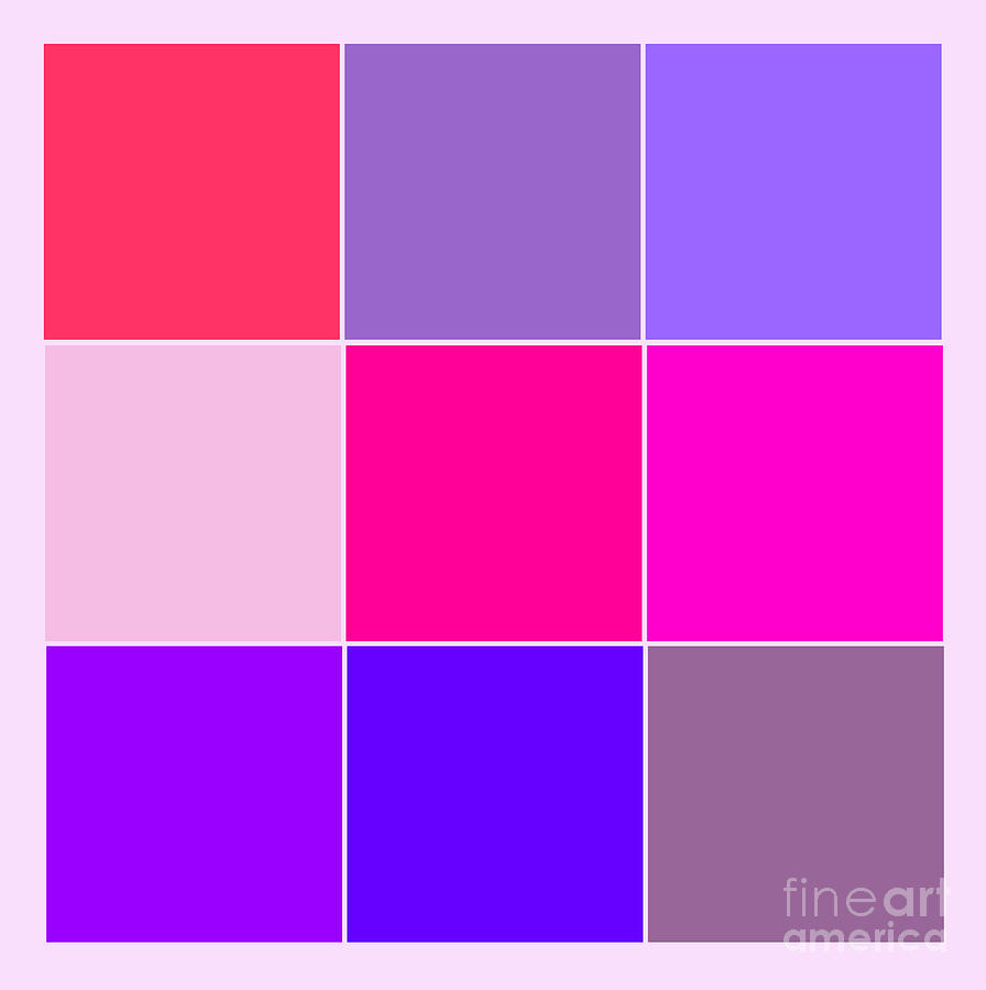 Abstract Digital Art - Squares - Pink by Celestial Images