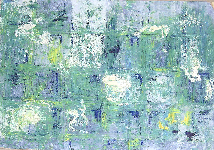 Squares in Blue and White Painting by Esther Newman-Cohen