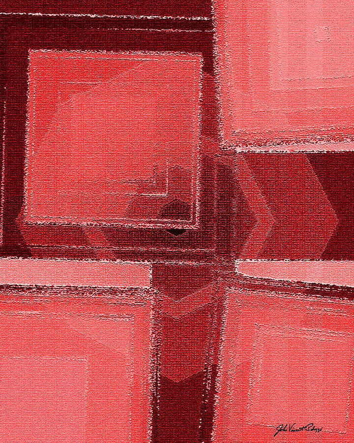Squares in Reds Digital Art by John Vincent Palozzi