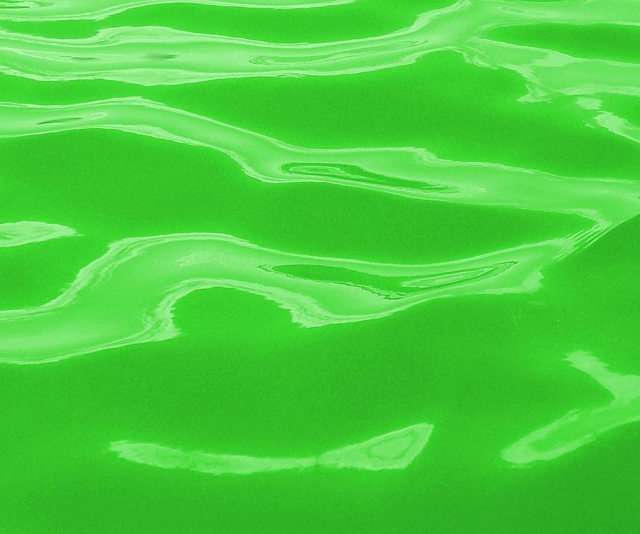 Squarish Color Wave Green Photograph by Stephen Jorgensen