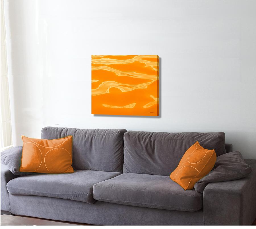Squarish Color Wave Orange on the wall Digital Art by Stephen Jorgensen