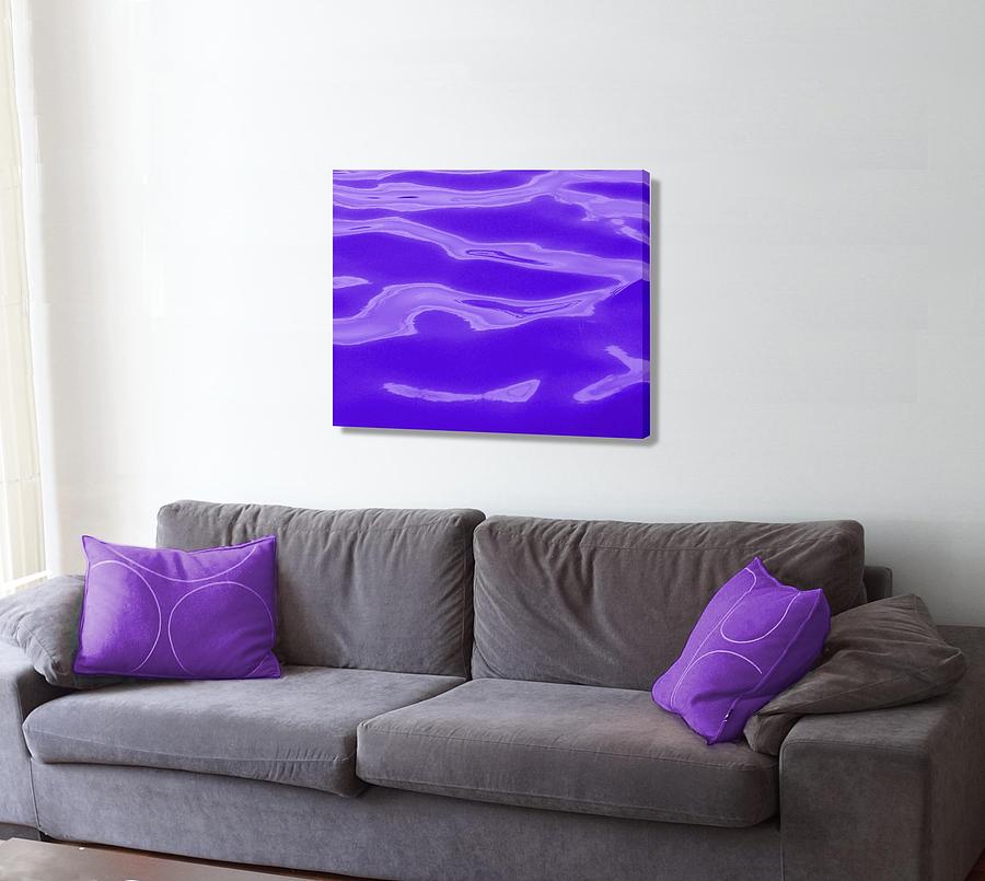 Squarish Color Wave Purple on the wall Digital Art by Stephen Jorgensen
