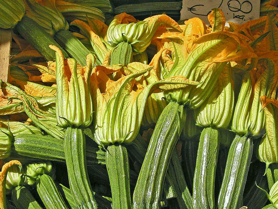 Vegetable Photograph - Squash Blossoms by Jean Hall