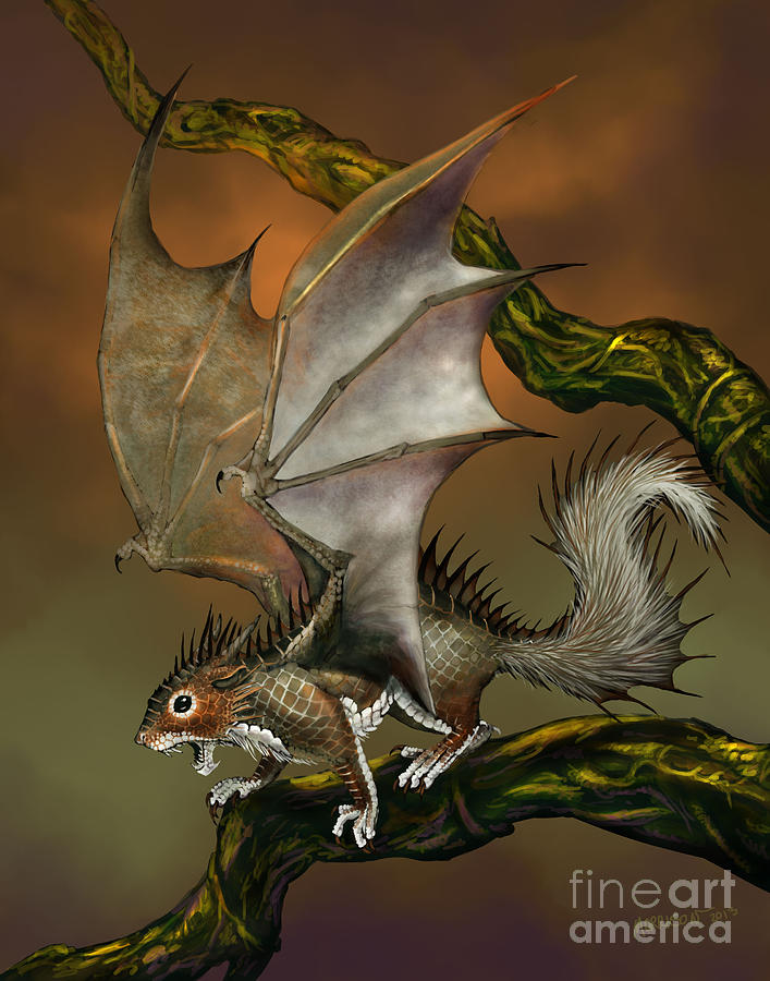 Squirrel Dragon Digital Art by Stanley Morrison