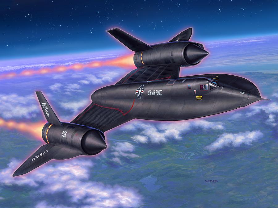 Blackbird Painting - SR-71 Blackbird by Stu Shepherd