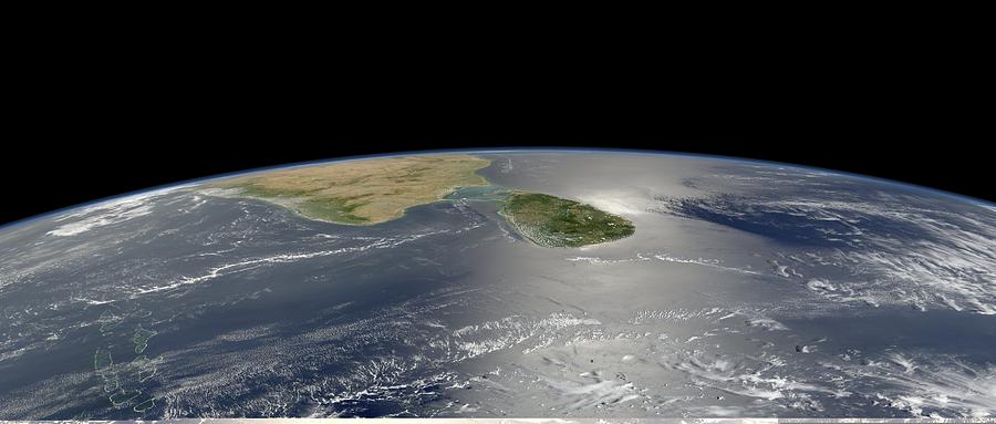 Sri Lanka Photograph - Sri Lanka, satellite image by Science Photo Library