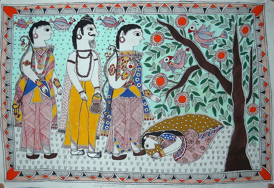Sri Ram At Ahilya Painting by Alka Das