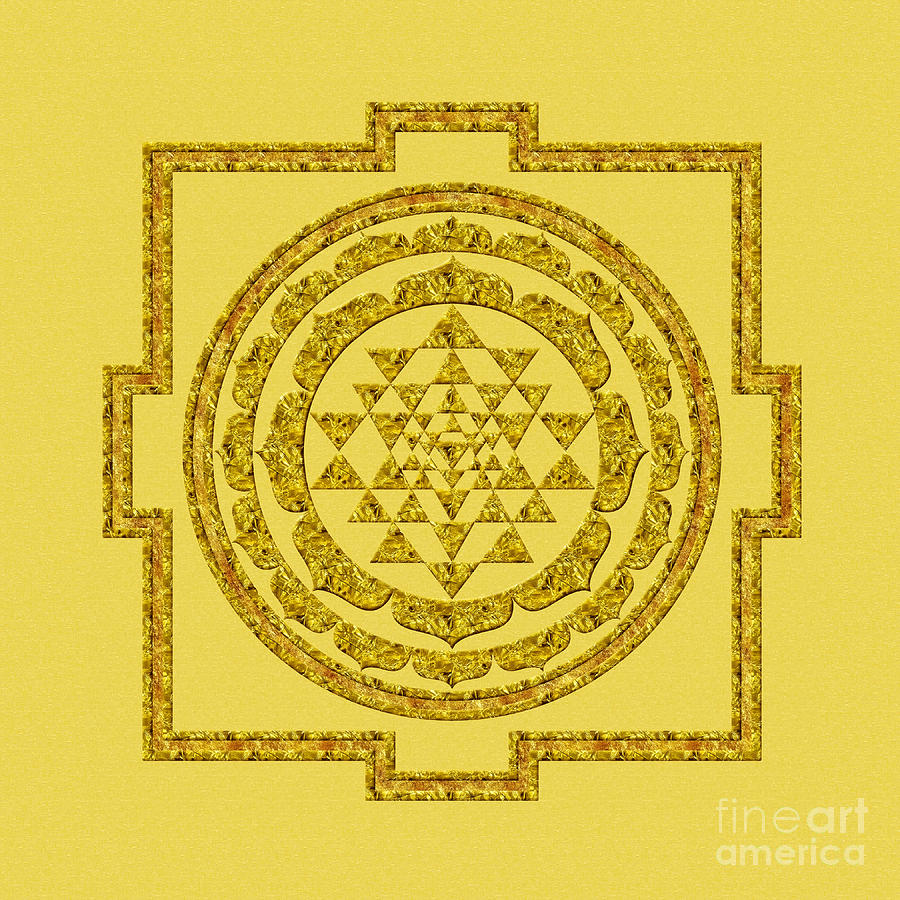 Sri Yantra In Gold Digital Art by Olga Hamilton