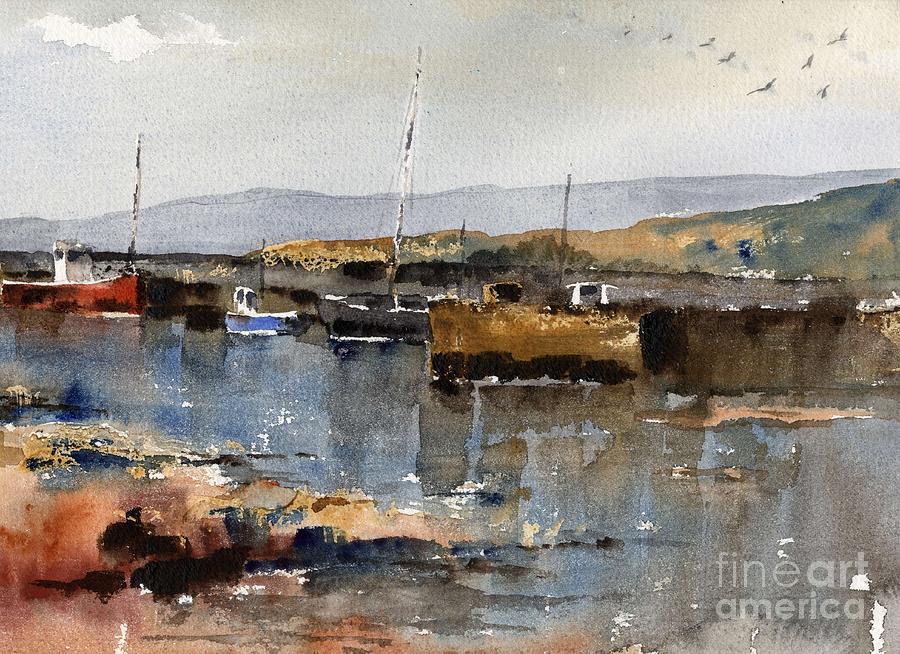 Sruthan Harbour Connemara Painting by Val Byrne