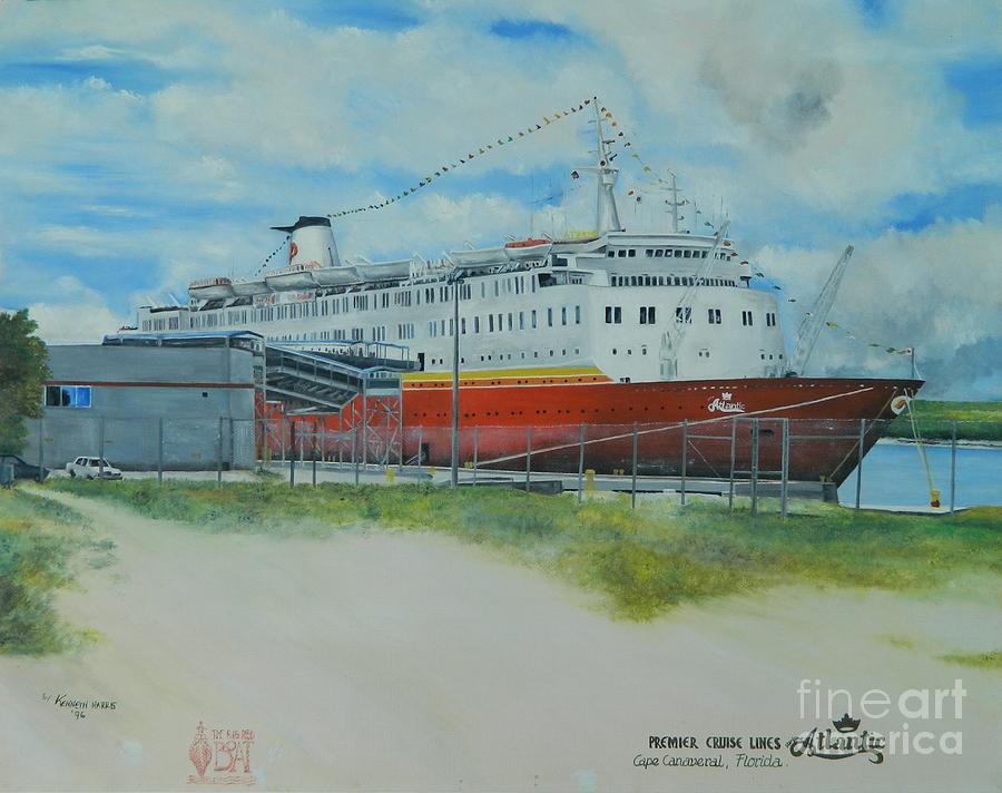 ss Atlantic in Port Canaveral Florida  Painting by Kenneth Harris