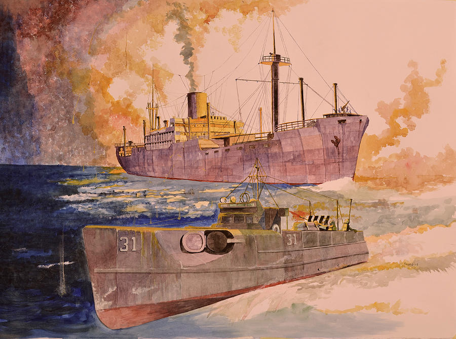 SS Glenorchy Painting by Ray Agius