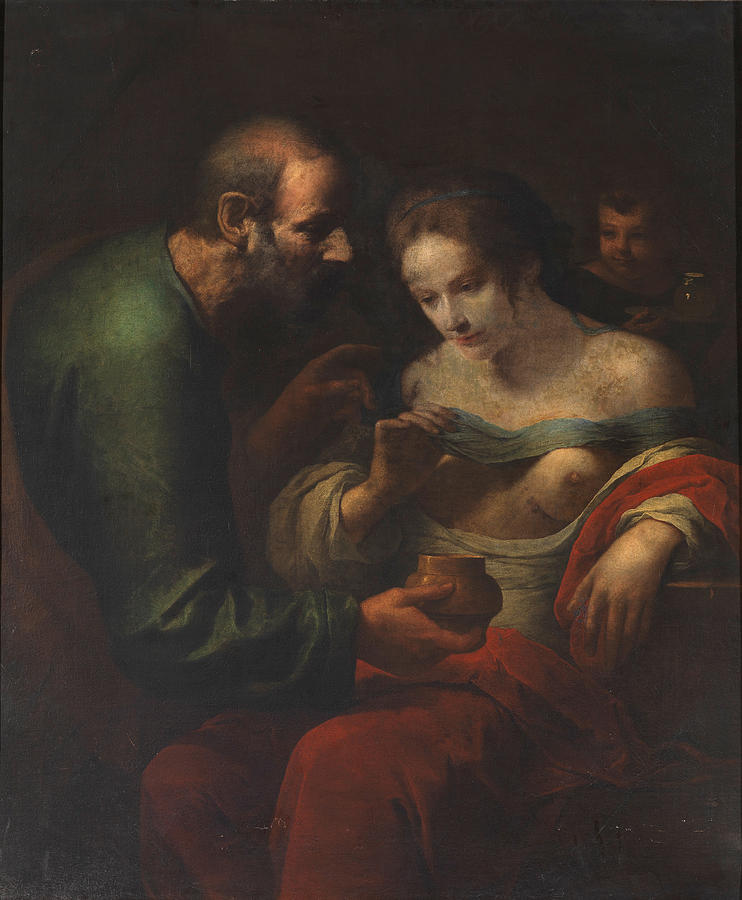Giovanni Martinelli Painting - St Agatha cured by St Peter in Prison by Giovanni Martinelli