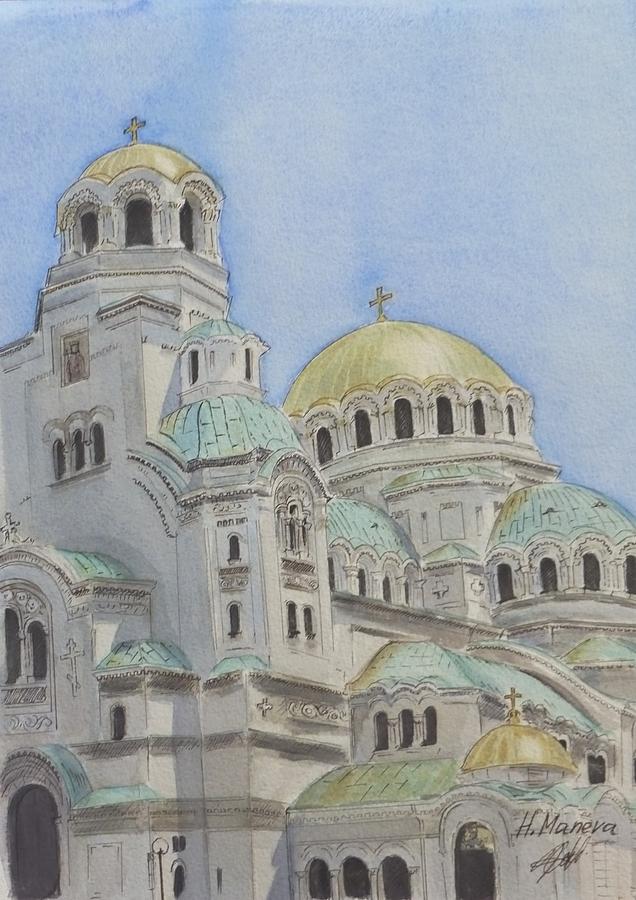 St Alexander Nevsky Cathedral Sofia Bulgaria Painting by Henrieta Maneva