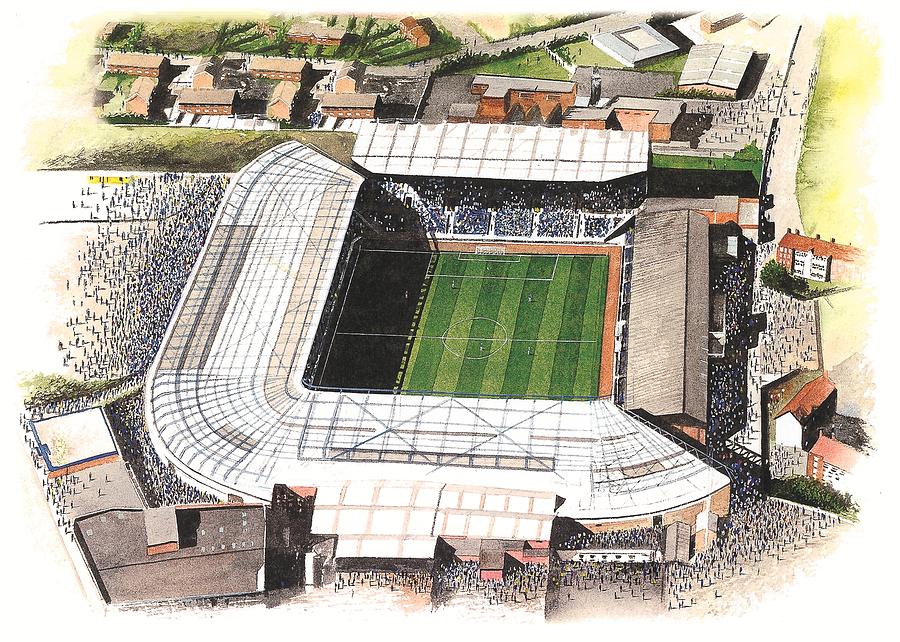 Football Painting - St Andrews - Birmingham City by Kevin Fletcher