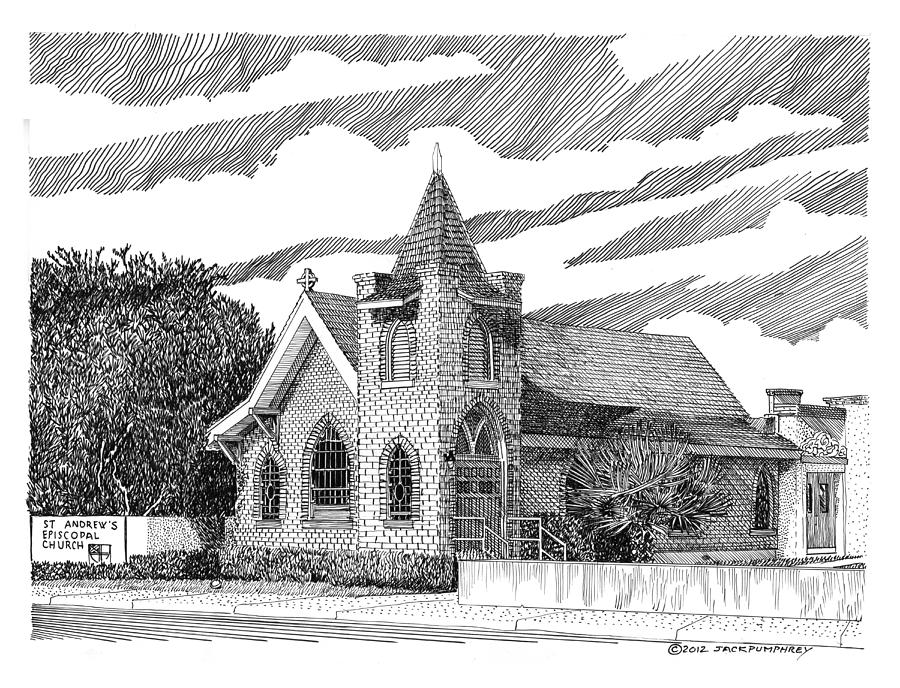 St Andrews Las Cruces NM Drawing by Jack Pumphrey