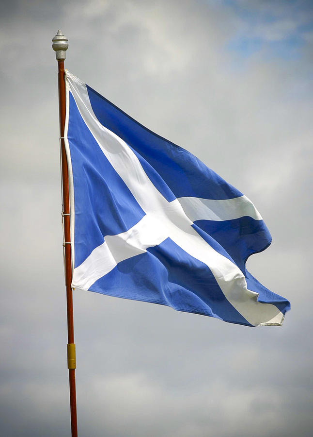 Flag Photograph - St Andrews Saltire Scottish flag by Alan Oliver