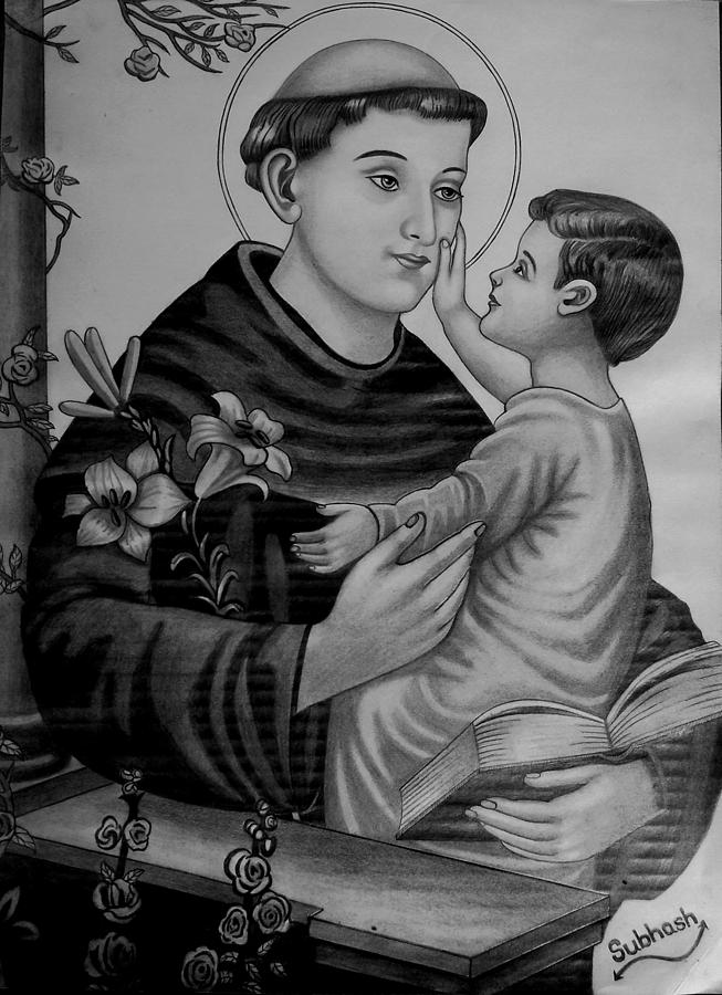 St. Anthony of Padua Drawing by Subhash Mathew Pixels