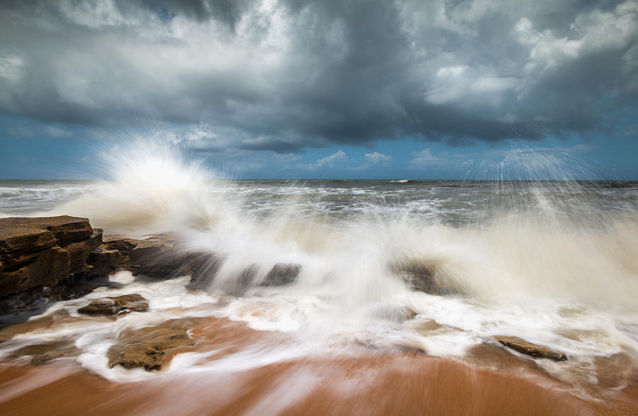 Beach Photograph - St. Augustine FL Beach Seascape Crashing Waves by Dave Allen