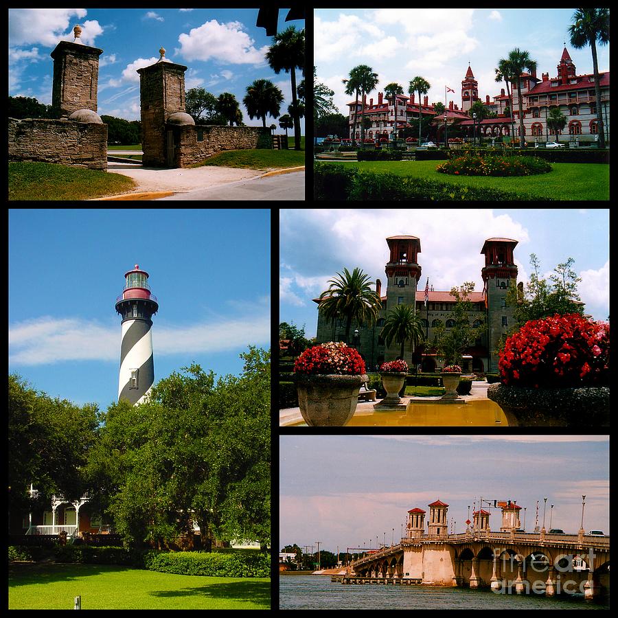 St Augustine in Florida - 2 Collage Photograph by Susanne Van Hulst