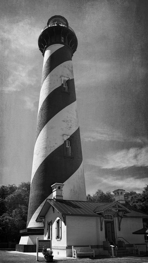 Lighthouse Photograph - St Augustine Lighthouse BW by Joan Carroll