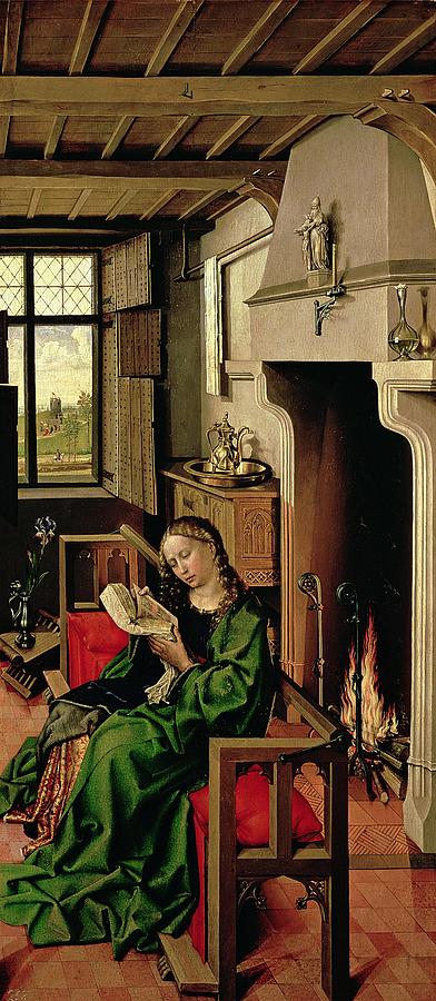 Book Photograph - St. Barbara From The Right Wing Of The Werl Altarpiece, 1438 Oil On Panel See Also 68547 by Master of Flemalle
