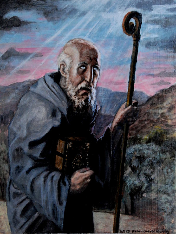 Jesus Christ Painting - St. Benedict by Peter Murphy