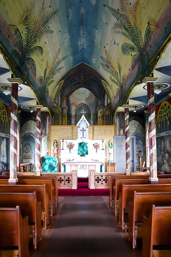 St. Benedicts Painted Church Hawaii Photograph by Venetia Featherstone-Witty