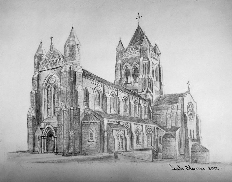St. Bernard Catholic Church Drawing by Vanda Bleavins