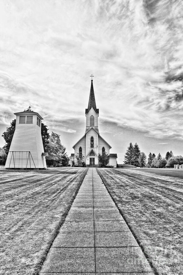 St. Boniface Church HDR BW Photograph by Scott Pellegrin Fine Art