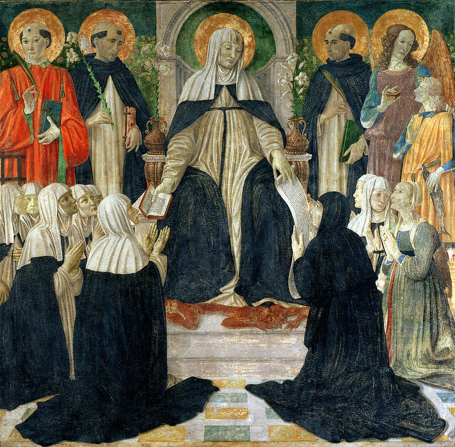 Raphael Photograph - St. Catherine Of Siena As The Spiritual Mother Of The 2nd And 3rd Orders Of St. Dominic by Cosimo Rosselli