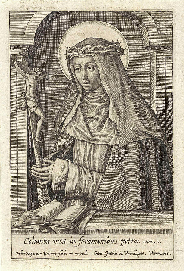 St. Catherine Of Siena, Hieronymus Wierix Drawing by Hieronymus Wierix ...