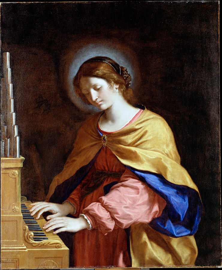 St Cecilia Painting by Guercino